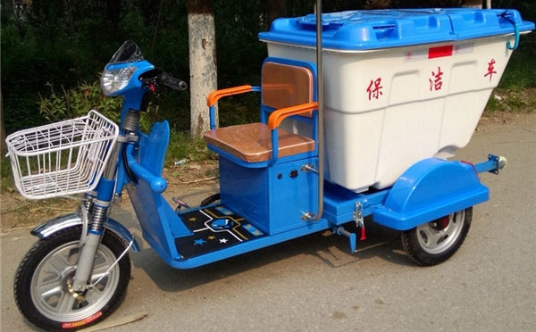 奇台电动三轮保洁车DG3500B500L塑料桶